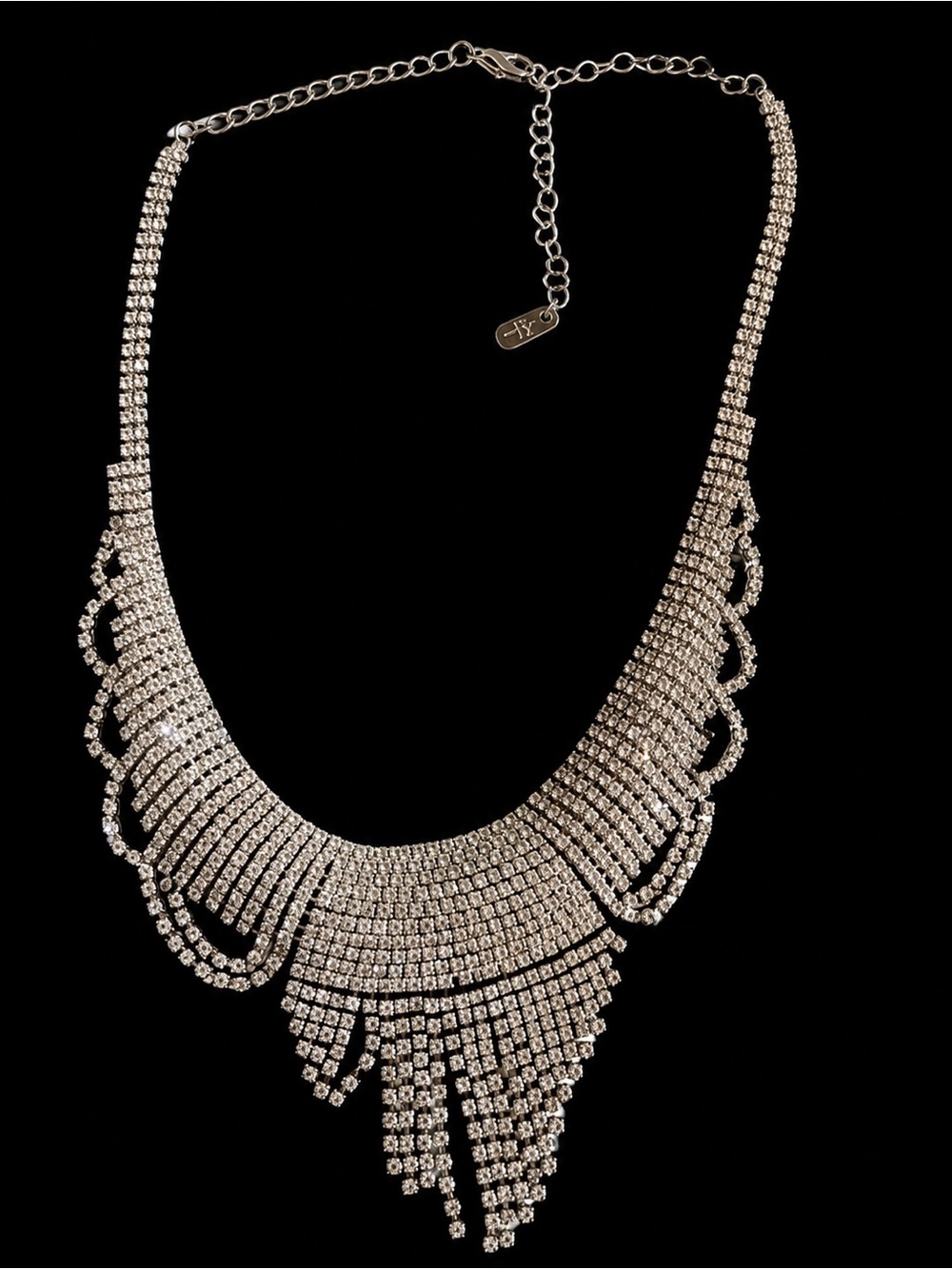 Silver Crystal Statement Necklace - Elegant Women’s Jewelry